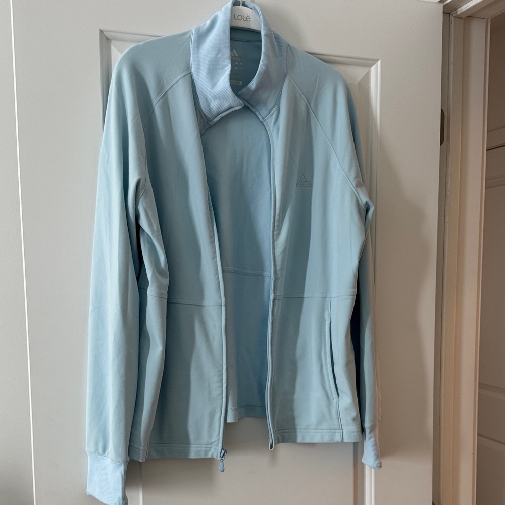 adidas Light Blue Performance Zip-Up Jacket